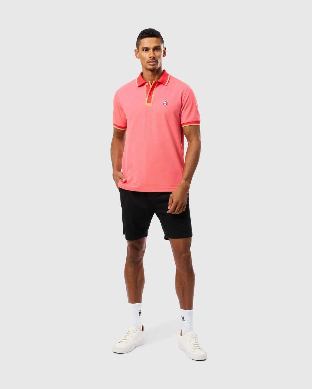 Polos Psycho Bunny Woodway Oxford Polo Hibiscus Homme | XOO-13344068